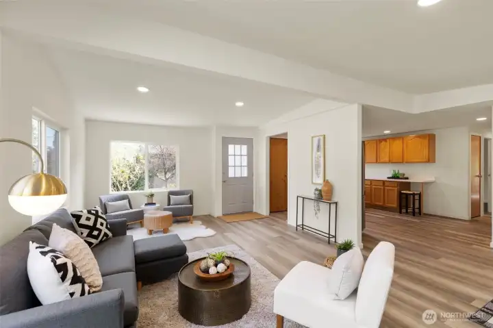 Luxury vinyl plank flooring throughout