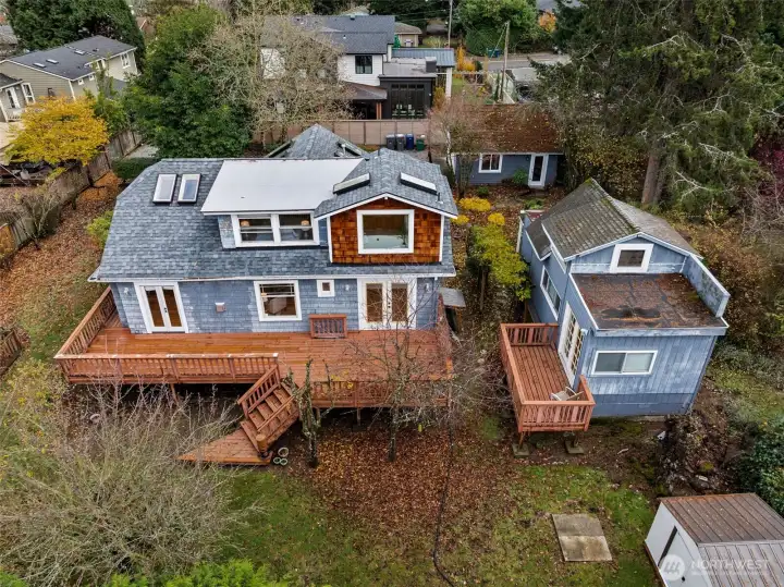 Expansive decks from the main house as well as the cottage.