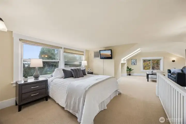 Upper level Primary Suite with Sitting Room , walk in closet and spacious spa-like bath!
