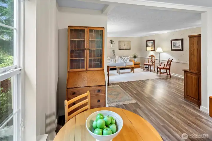 From the Kitchen looking into the living room.