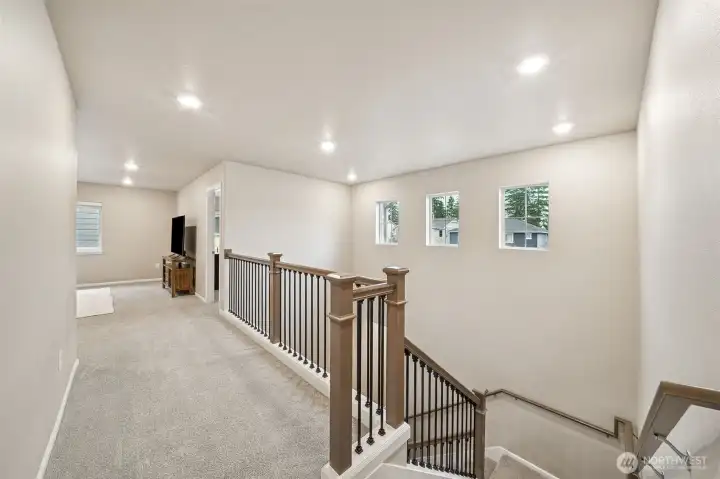 Upstairs is open and spacious