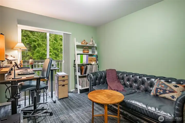 Second bedroom or office with back deck access