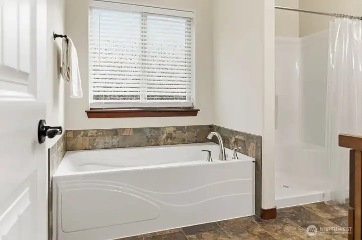 Primary bath - soaking tub.