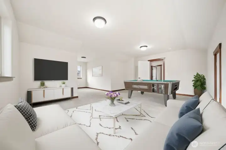 Upstairs multi-purpose room, virtually staged.