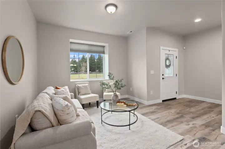 Entry to home and living room