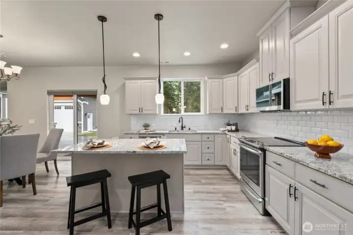 Windows with lovely views of the private backyard