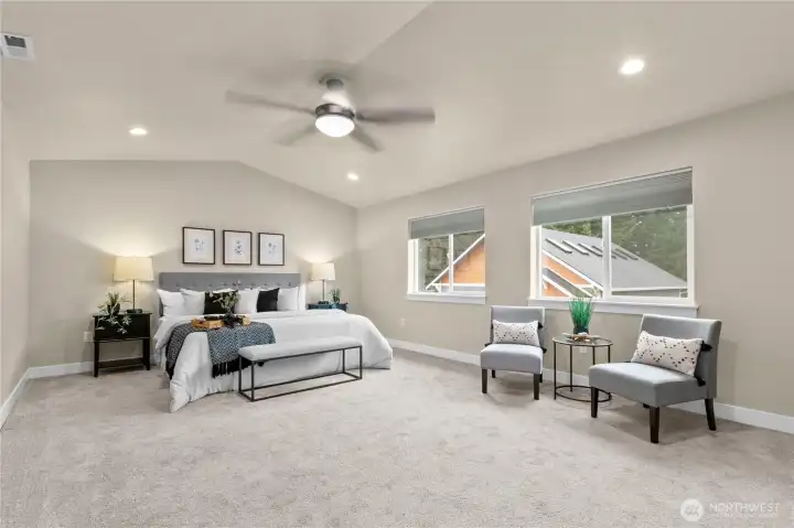 Generous primary suite (with a king bed)