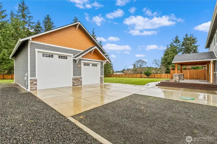 Just beyond the patio is the shop