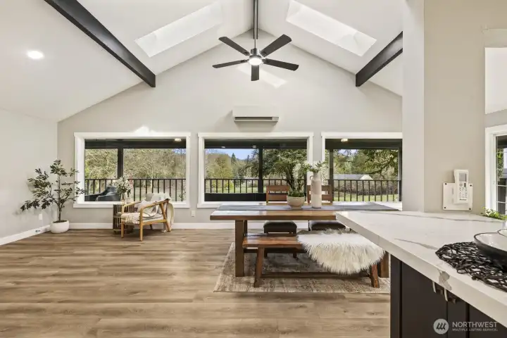 or take in the bright main floor!