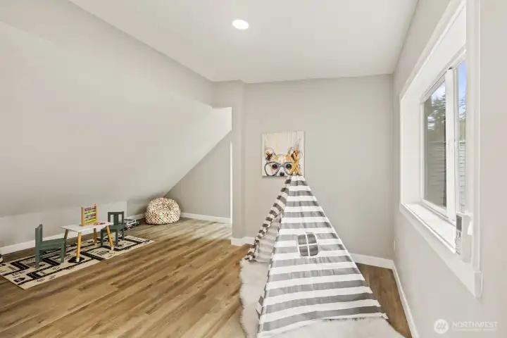 Upstairs great room?  Yup, with room for playtime!