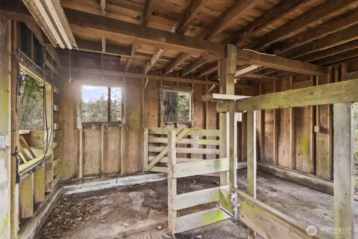 It's livestock ready...or convert it to anything you want...just have to turn the power and water back on