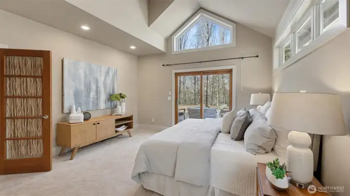 Nice vaulted ceilings in the primary bedroom.