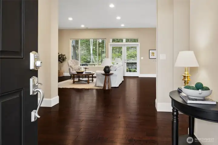 Gleaming engineered hardwood floors