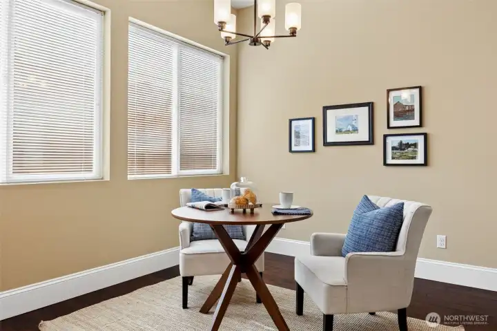 Can be utilized as a breakfast nook, den, office, etc.