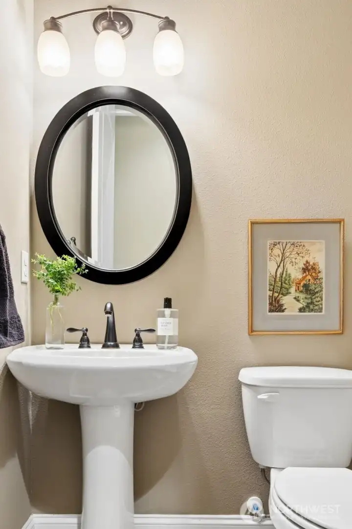 Conveniently located half bathroom