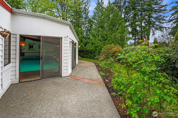 Back yard off the pool room.