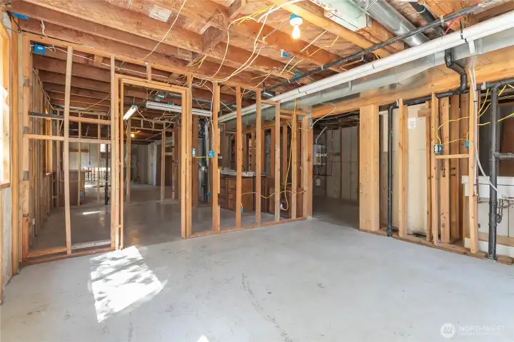 Unfinished basement ready for ADU possibilities Unfinished basement ready for ADU possibilities