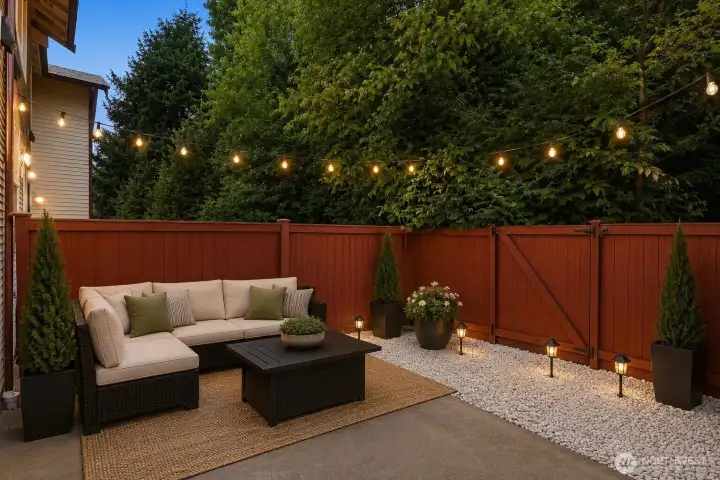 Virtually Staged Fenced Patio