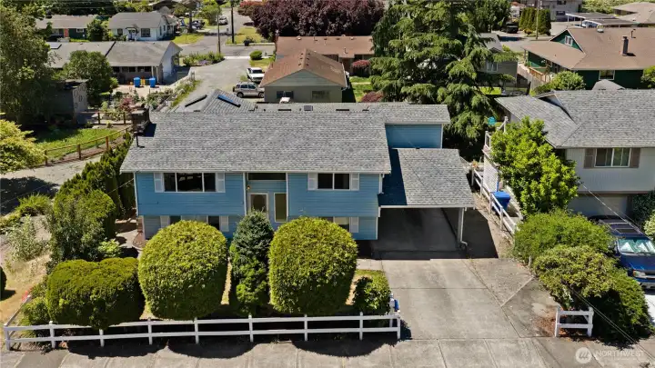 Arial from front looking towards back