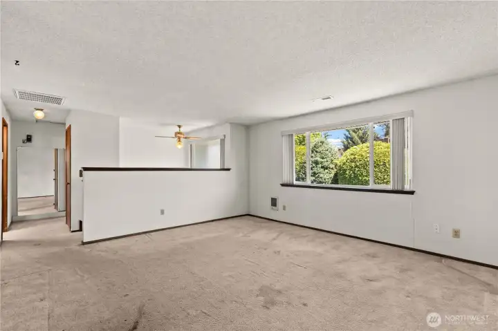 2nd floor Living room looking towards stairs and entry