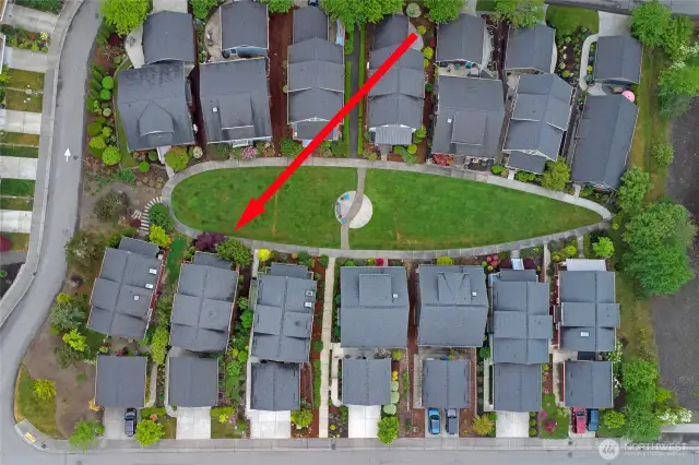 This home is in the upper portion of the courtyard.