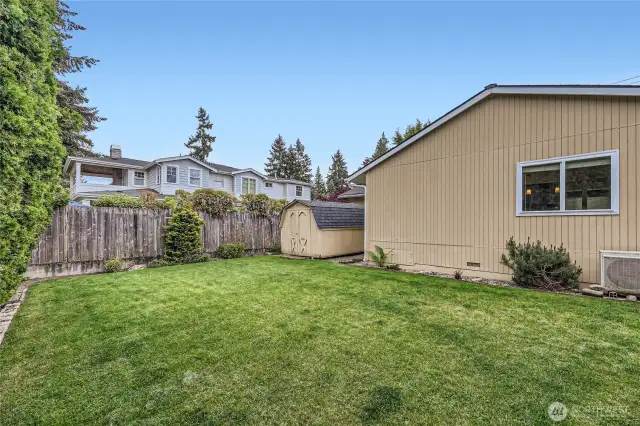 Equipped with an additional storage shed, this home checks all the boxes.