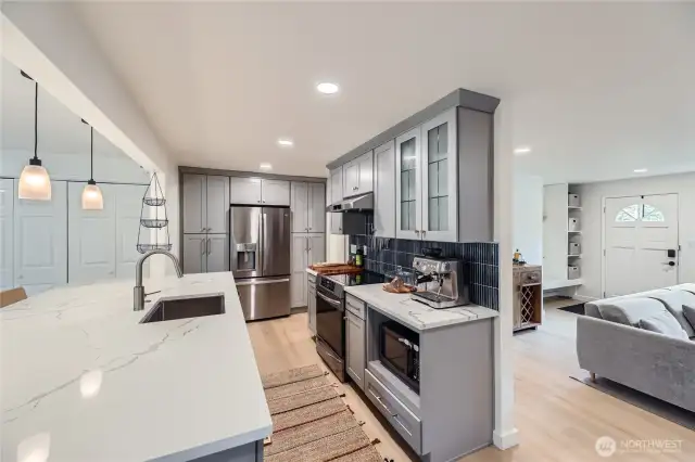 Laminate flooring was installed in 2023 throughout the home.