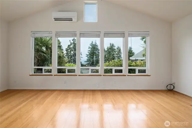 The light filled living room is simply amazing.
