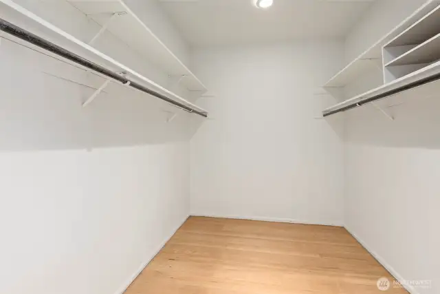 Large walk in closet in the primary suite.