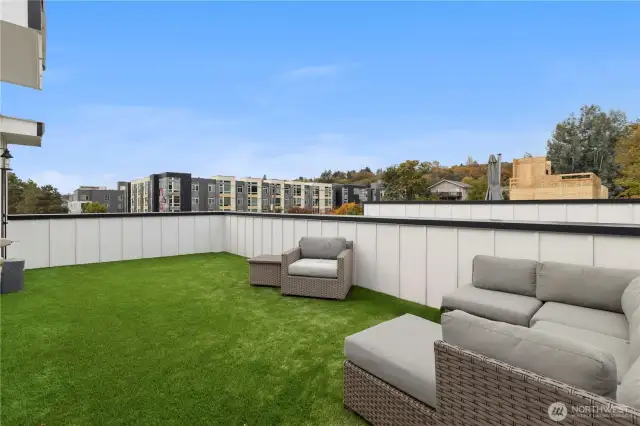 Rooftop Deck with professionally installed turf