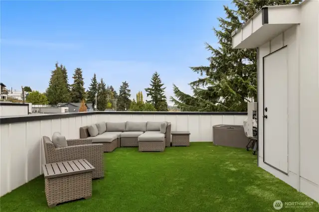 Rooftop Deck with professionally installed turf