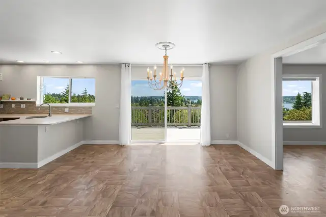 Dining space with access to the deck