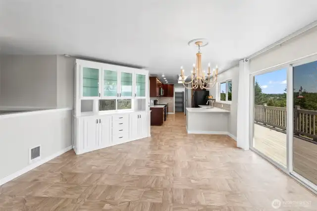 Dining space with functional hutch for your serveware