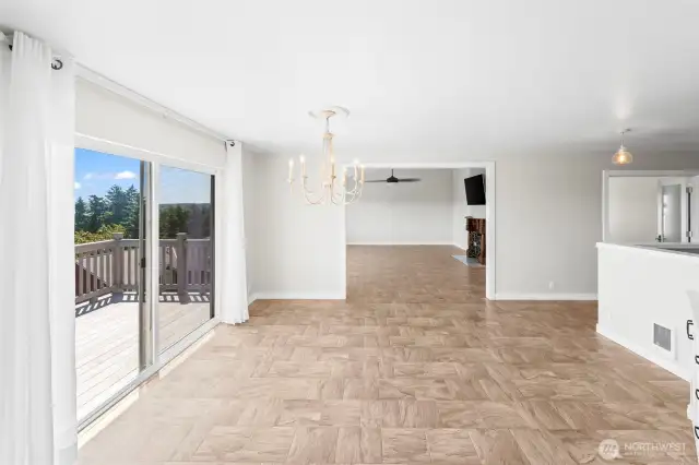 Dining space looking toward living room
