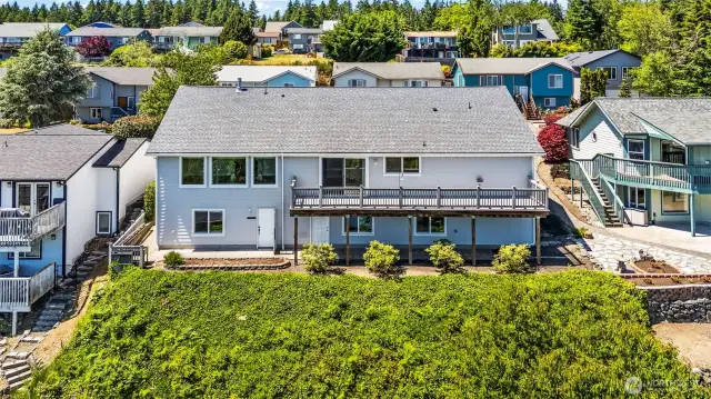 Aerial back yard view