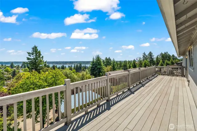 Enjoy your morning coffee from the expansive back deck