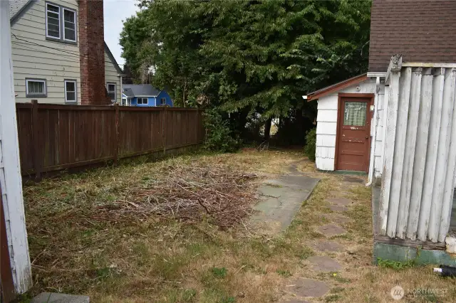 South side of yard & home
