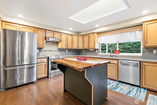 Remodeled Kitchen With Stainless Steel Appliancces