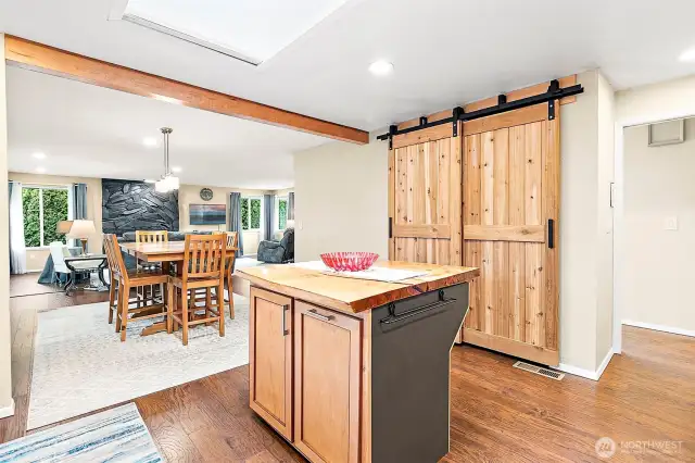 Kitchen Island And Extra Large Pantry