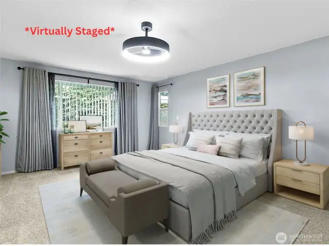 *Virtually Staged* Primary Bedroom on Main Floor