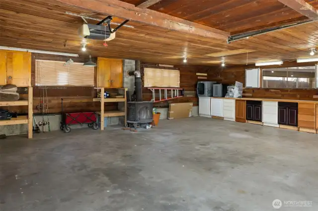 Large space for parking, or workspace.