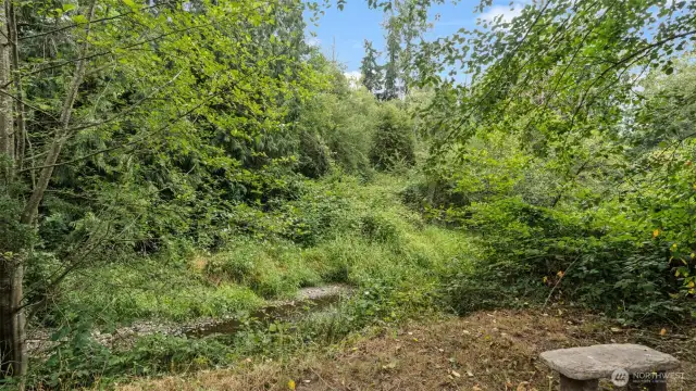Enjoy your coffee by your private creek!