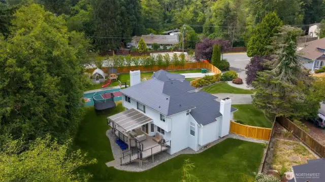 Aerial - Large Fully Fenced Backyard! + Possible to add a DADU?