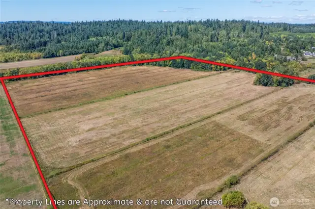 Property with lines, showing fields.