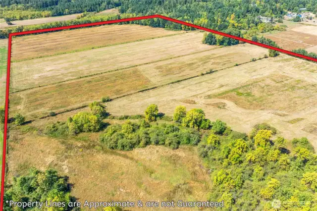 Overview of Lot from above road.