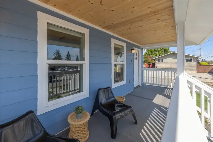 Spacious front porch