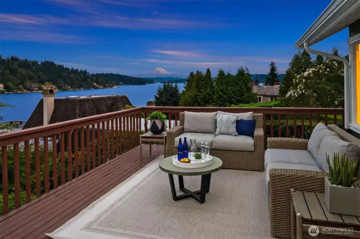 The terrace offers plenty of space for outdoor living and entertaining.