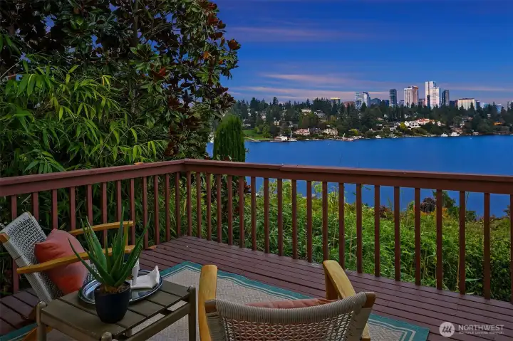 The primary suite also opens to the view terrace with space for another seating vignette.