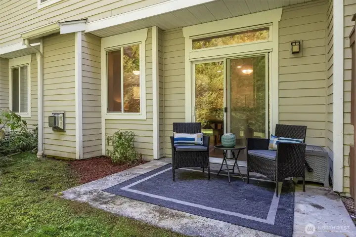 Private back patio