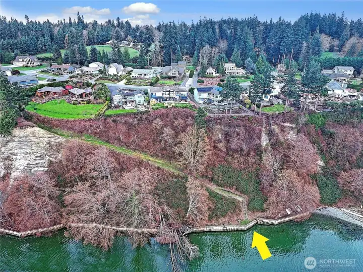 Aerial view of the private community beach area